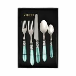 Vietri Aladdin Antique Aqua Five-Piece Place Setting – Set Of 4