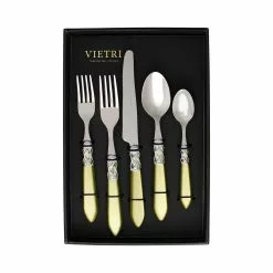 Vietri Aladdin Brilliant Chartreuse Five-Piece Place Setting – Set Of 4
