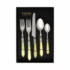 Vietri Aladdin Antique Chartreuse Five-Piece Place Setting – Set Of 4