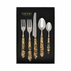 Vietri Aladdin Brilliant Gold Fleck Five-Piece Place Setting – Set Of 4