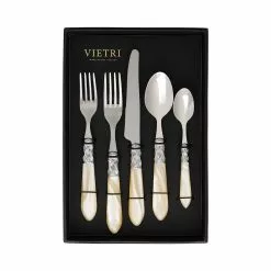 Vietri Aladdin Brilliant Ivory Five-Piece Place Setting – Set Of 4