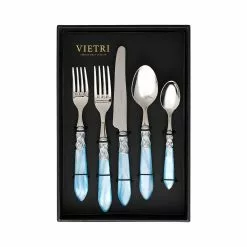 Vietri Aladdin Brilliant Light Blue Five-Piece Place Setting – Set Of 4