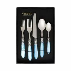 Vietri Aladdin Antique Light Blue Five-Piece Place Setting – Set Of 4