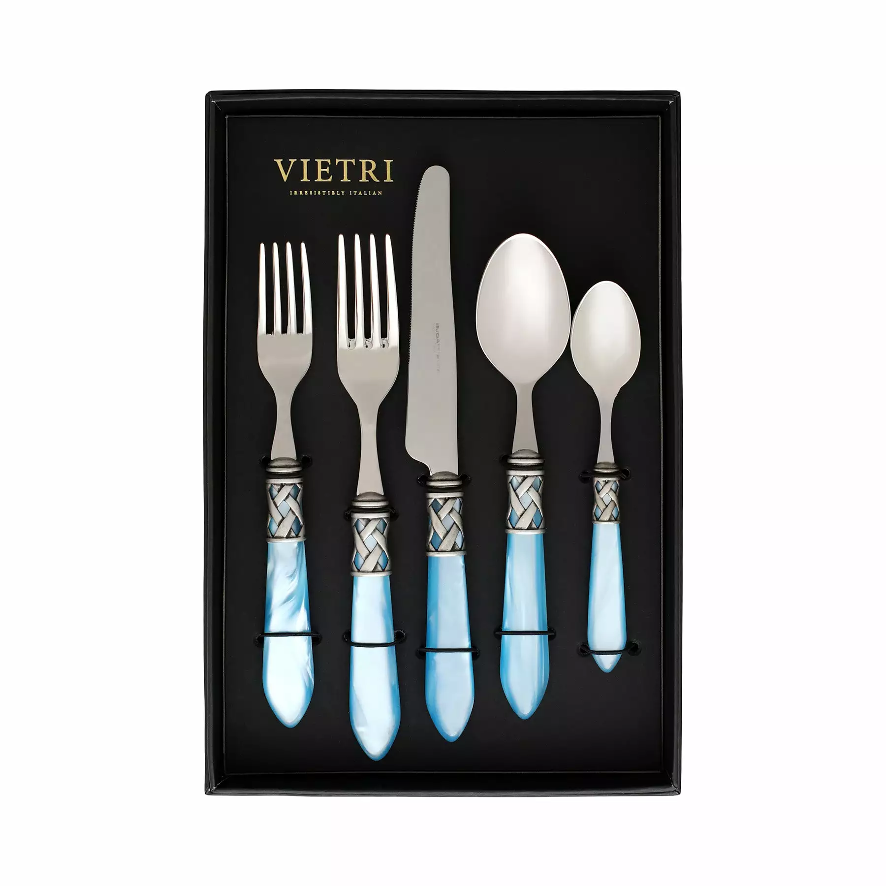 Vietri Aladdin Antique Light Blue Five-Piece Place Setting โ Set Of 4