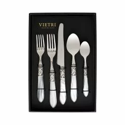 Vietri Aladdin Antique Light Gray Five-Piece Place Setting – Set Of 4