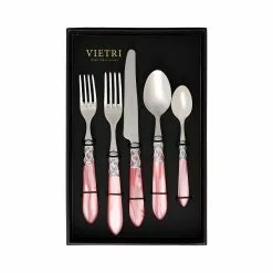 Vietri Aladdin Brilliant Light Pink Five-Piece Place Setting – Set Of 4
