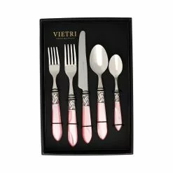 Vietri Aladdin Antique Light Pink Five-Piece Place Setting – Set Of 4