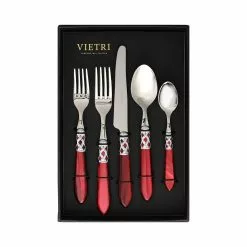 Vietri Aladdin Brilliant Red Five-Piece Place Setting – Set Of 4