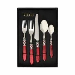 Vietri Aladdin Antique Red Five-Piece Place Setting – Set Of 4