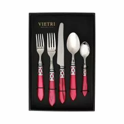 Vietri Aladdin Brilliant Raspberry Five-Piece Place Setting – Set Of 4