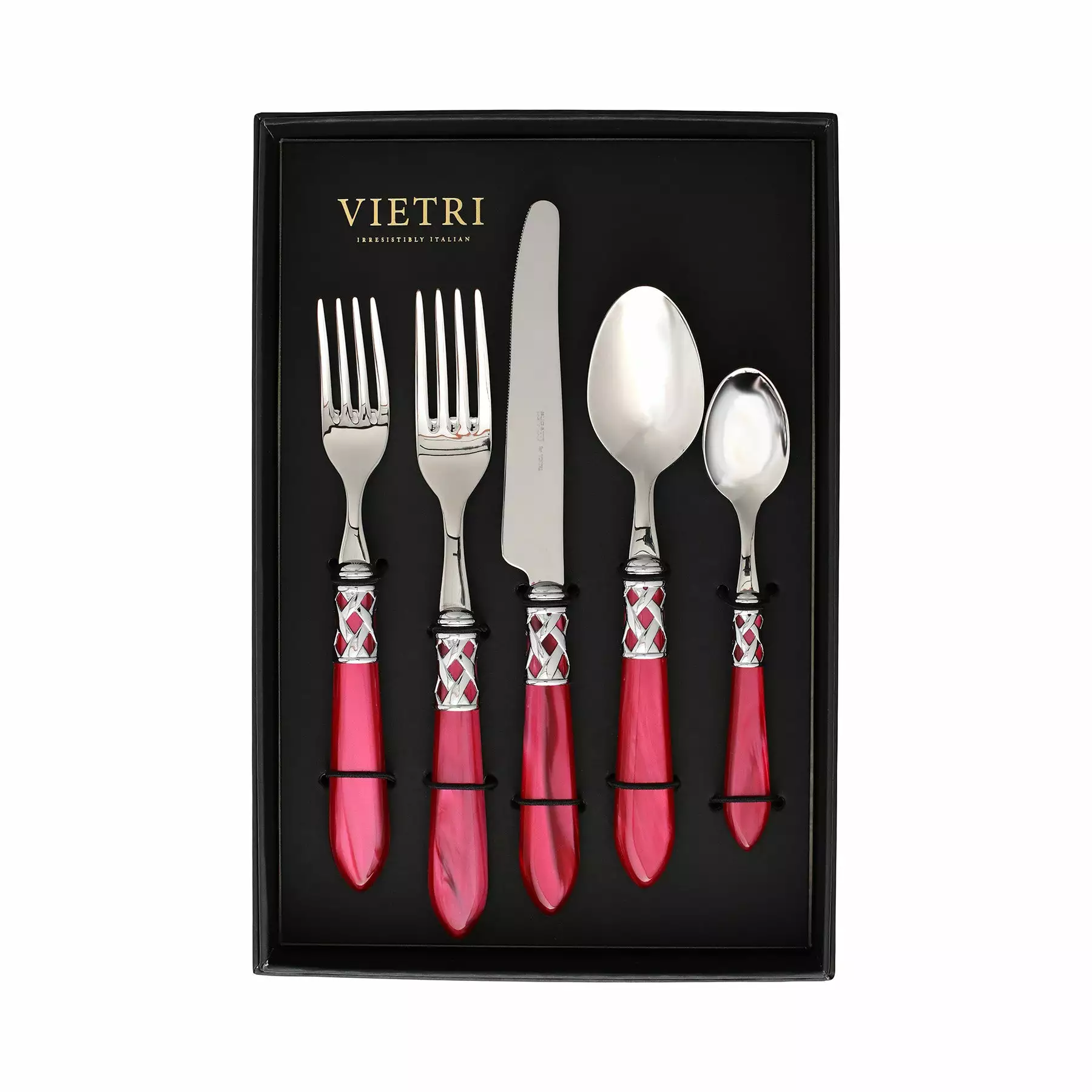 Vietri Aladdin Brilliant Raspberry Five-Piece Place Setting – Set Of 4