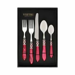 Vietri Aladdin Antique Raspberry Five-Piece Place Setting – Set Of 4