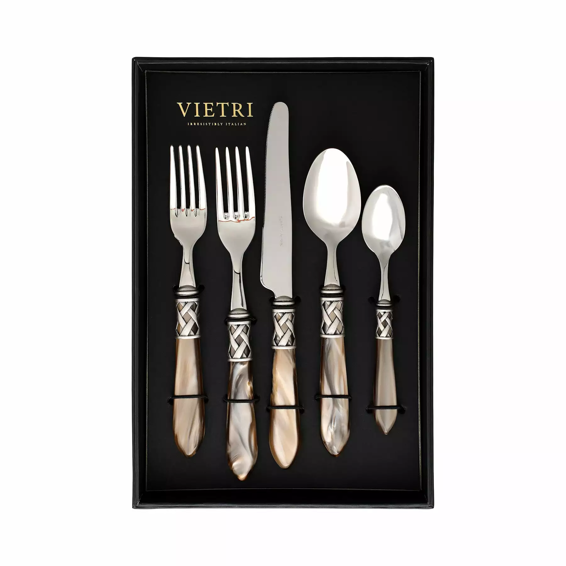 Vietri Aladdin Antique Taupe Five-Piece Place Setting – Set Of 4