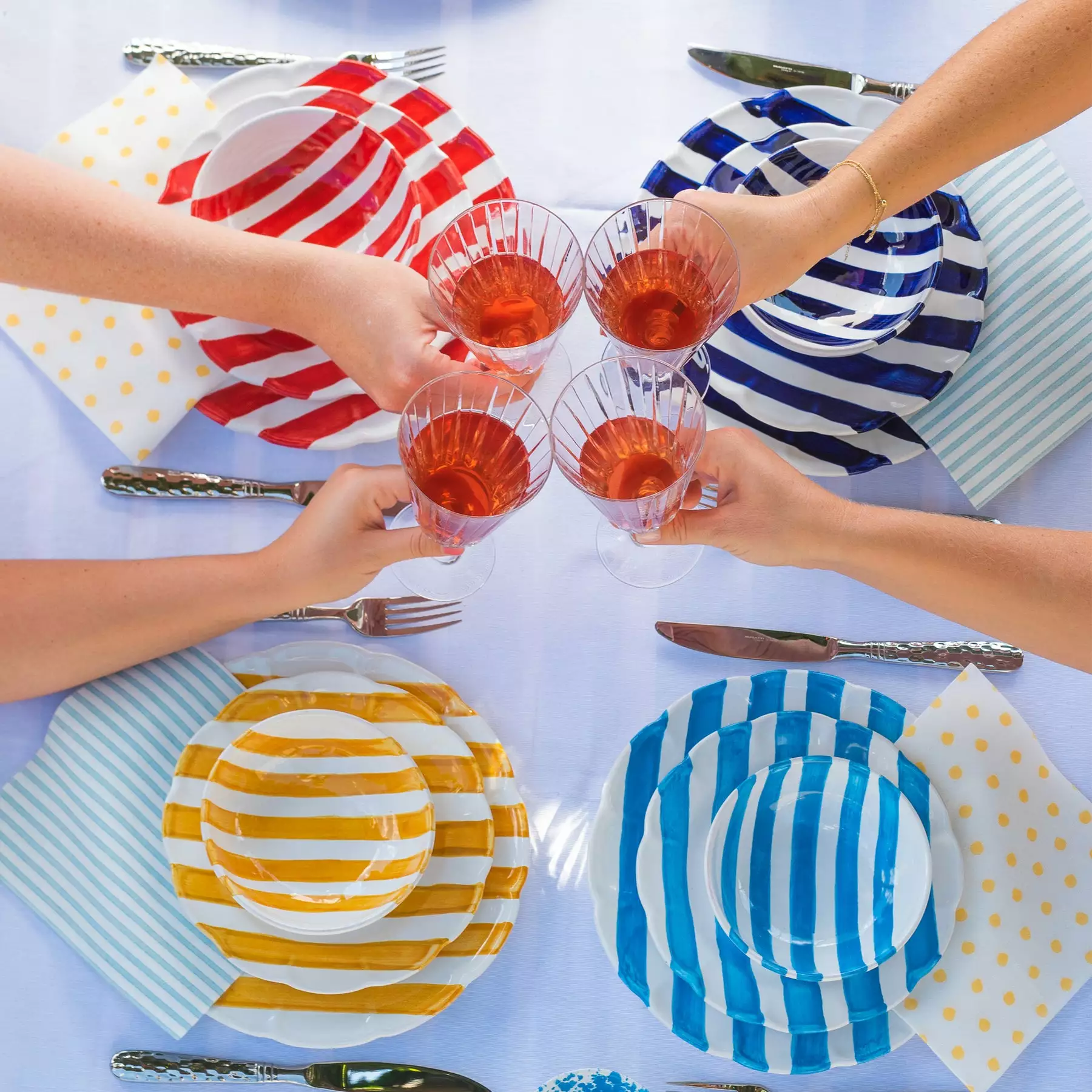 Vietri Amalfitana Red Stripe Dinner Plate - Image 3