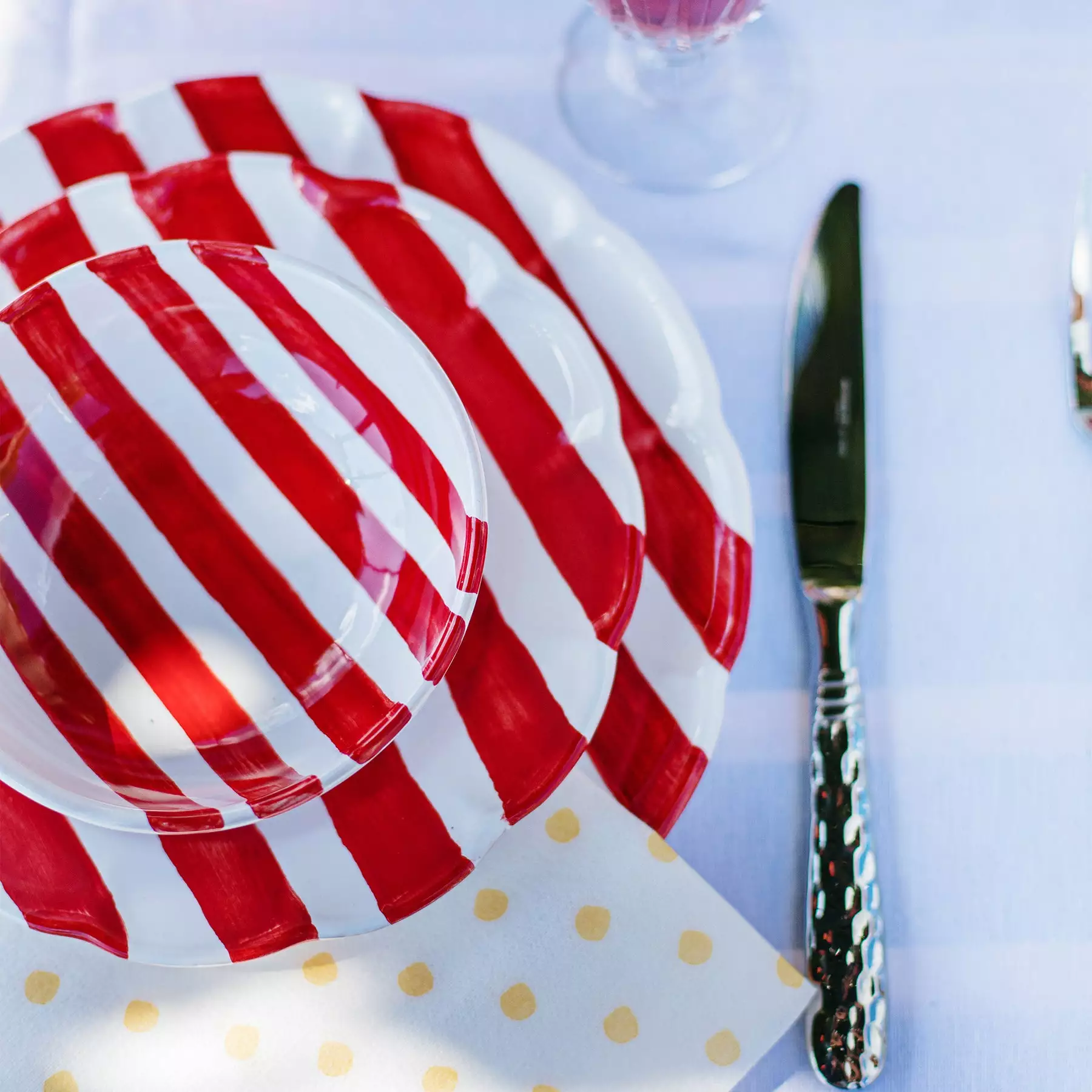 Vietri Amalfitana Red Stripe Dinner Plate - Image 2