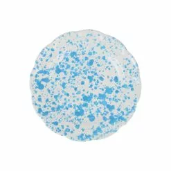 Vietri Amalfitana Aqua Splatter Salad Plate