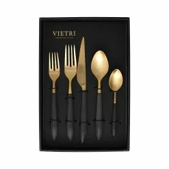 Vietri Ares Oro & Black Five-Piece Place Setting – Set Of 4