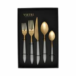 Vietri Ares Oro & Light Gray Five-Piece Place Setting – Set Of 4