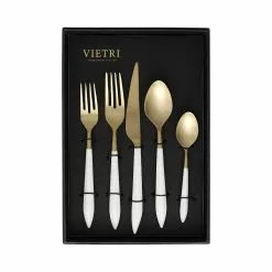 Vietri Ares Oro & White Five-Piece Place Setting – Set Of 4