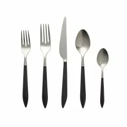 Vietri Ares Argento & Black Five-Piece Place Setting