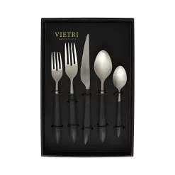Vietri Ares Argento & Black Five-Piece Place Setting – Set Of 4