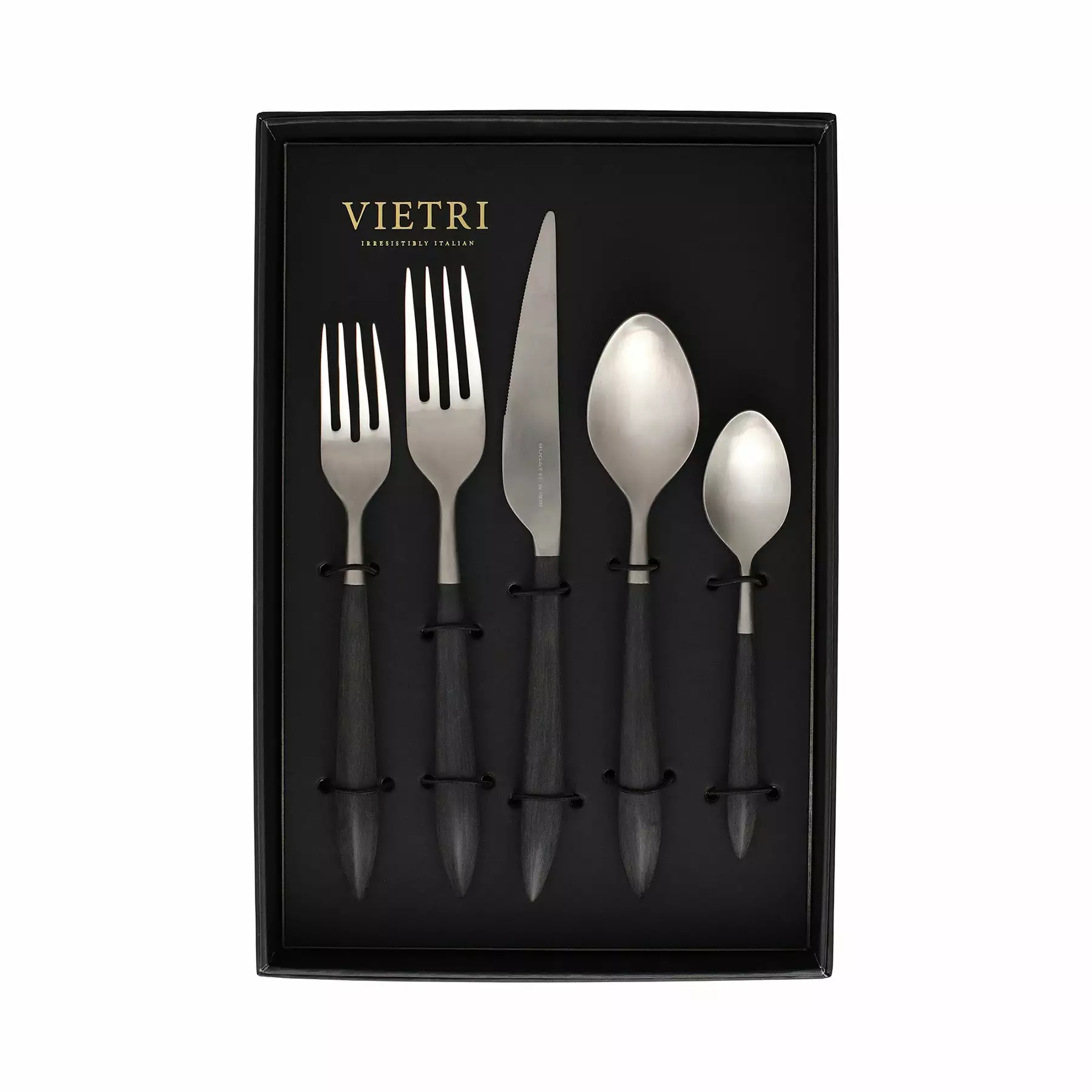 Vietri Ares Argento & Black Five-Piece Place Setting – Set Of 4