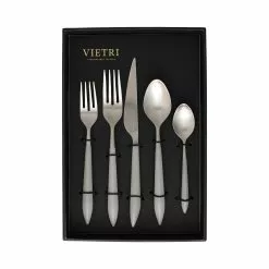 Vietri Ares Argento & Light Gray Five-Piece Place Setting – Set Of 4