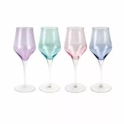 Vietri Contessa Assorted Wine Glasses - Set Of 4
