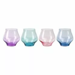 Vietri Contessa Assorted Stemless Wine Glasses - Set Of 4