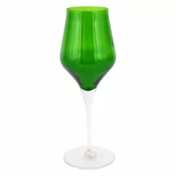 Vietri Contessa Emerald Wine Glass