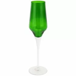 Vietri Contessa Emerald Champagne Glass