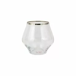 Vietri Contessa Platinum Stemless Wine Glass