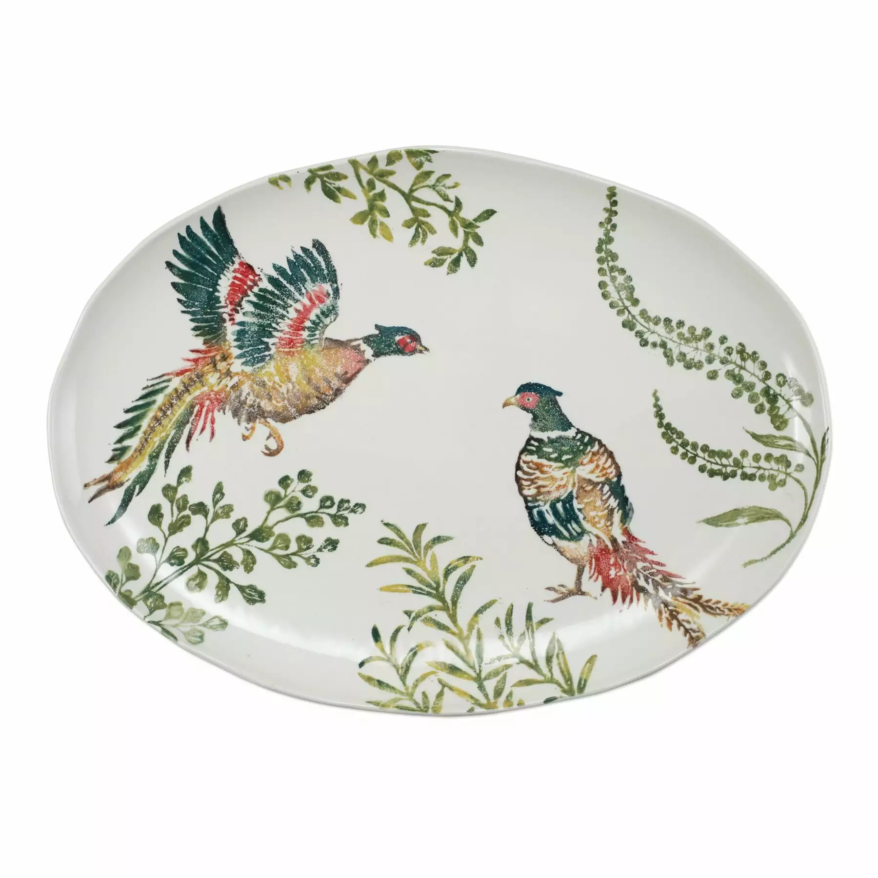 Vietri Fauna Pheasants Large Oval Platter