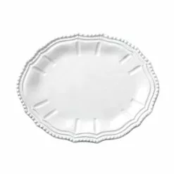 Vietri Incanto White Baroque Small Oval Platter