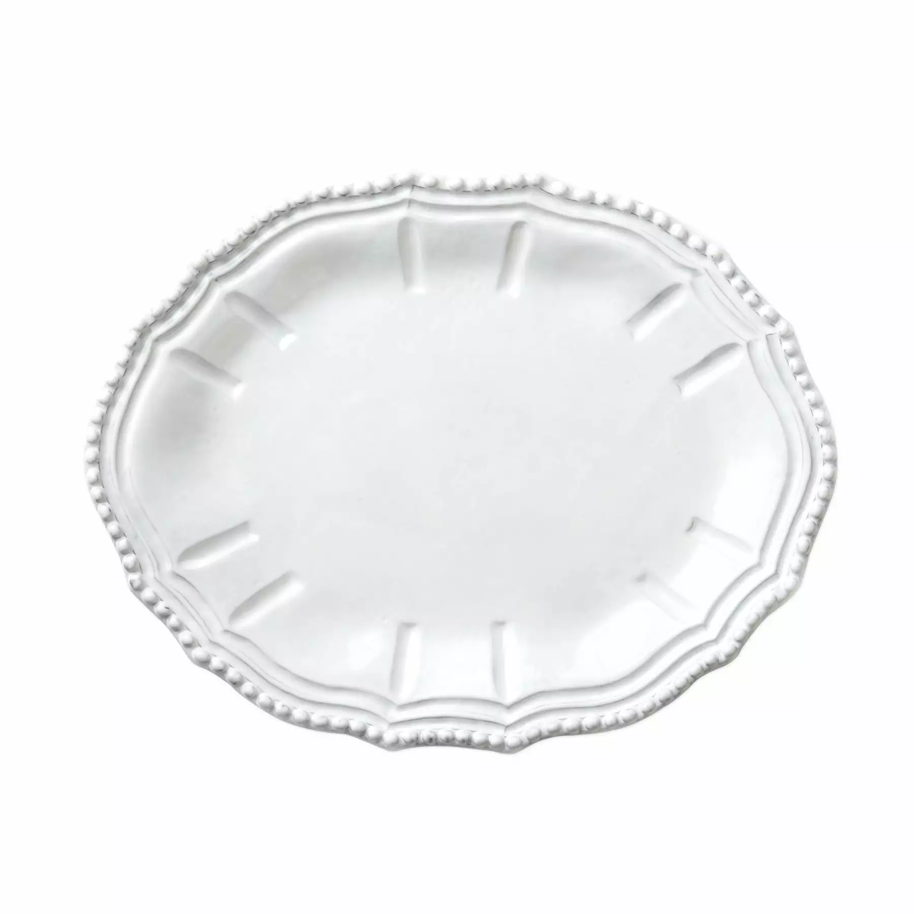Vietri Incanto White Baroque Small Oval Platter
