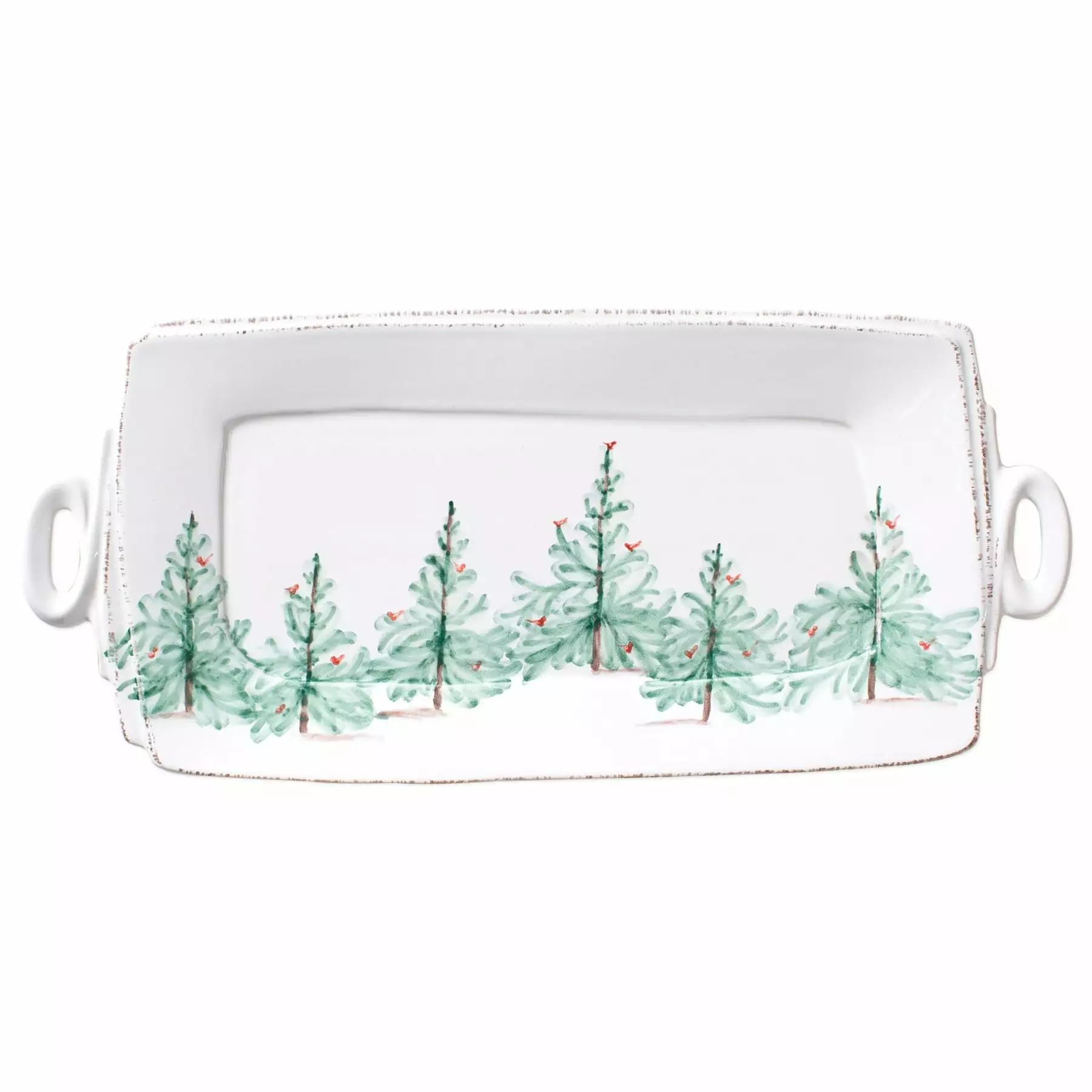 Vietri Lastra Holiday Handled Rectangular Platter - Image 2