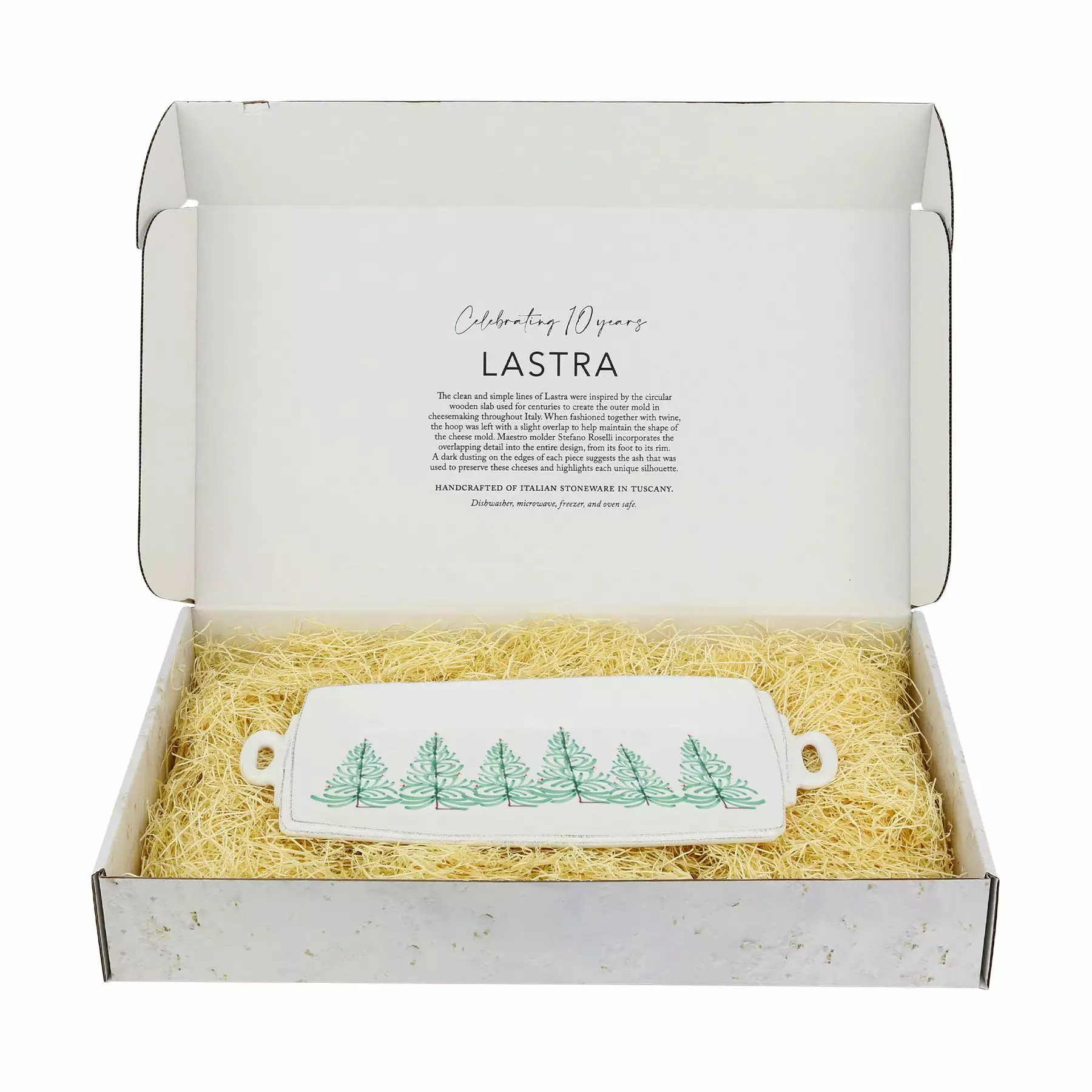 Vietri Lastra Holiday Handled Rectangular Platter