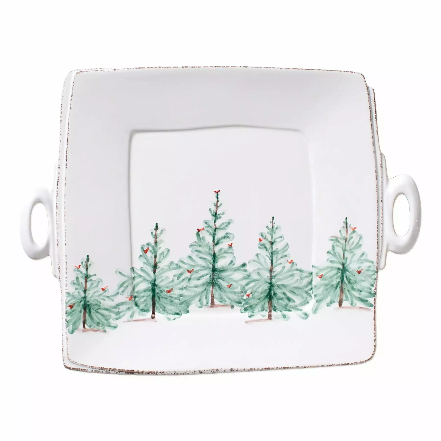 Vietri Lastra Holiday Handled Square Platter - Image 3