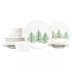 Vietri Lastra Holiday Sixteen-Piece Place Setting
