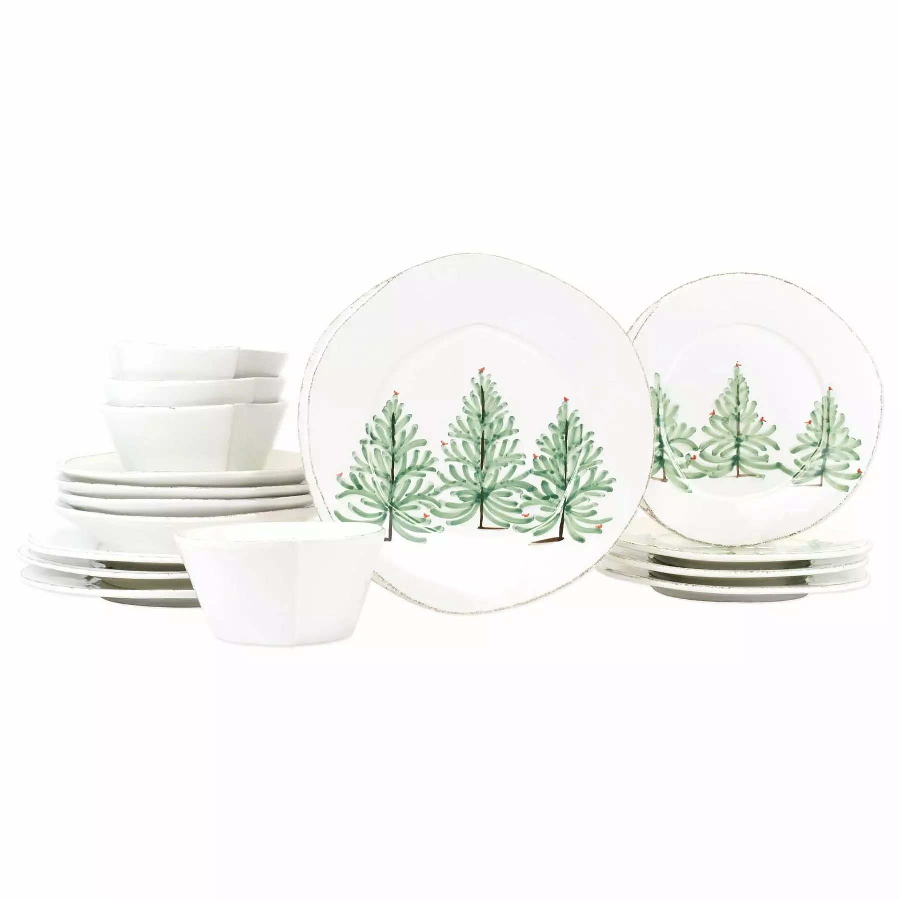 Vietri Lastra Holiday Sixteen-Piece Place Setting