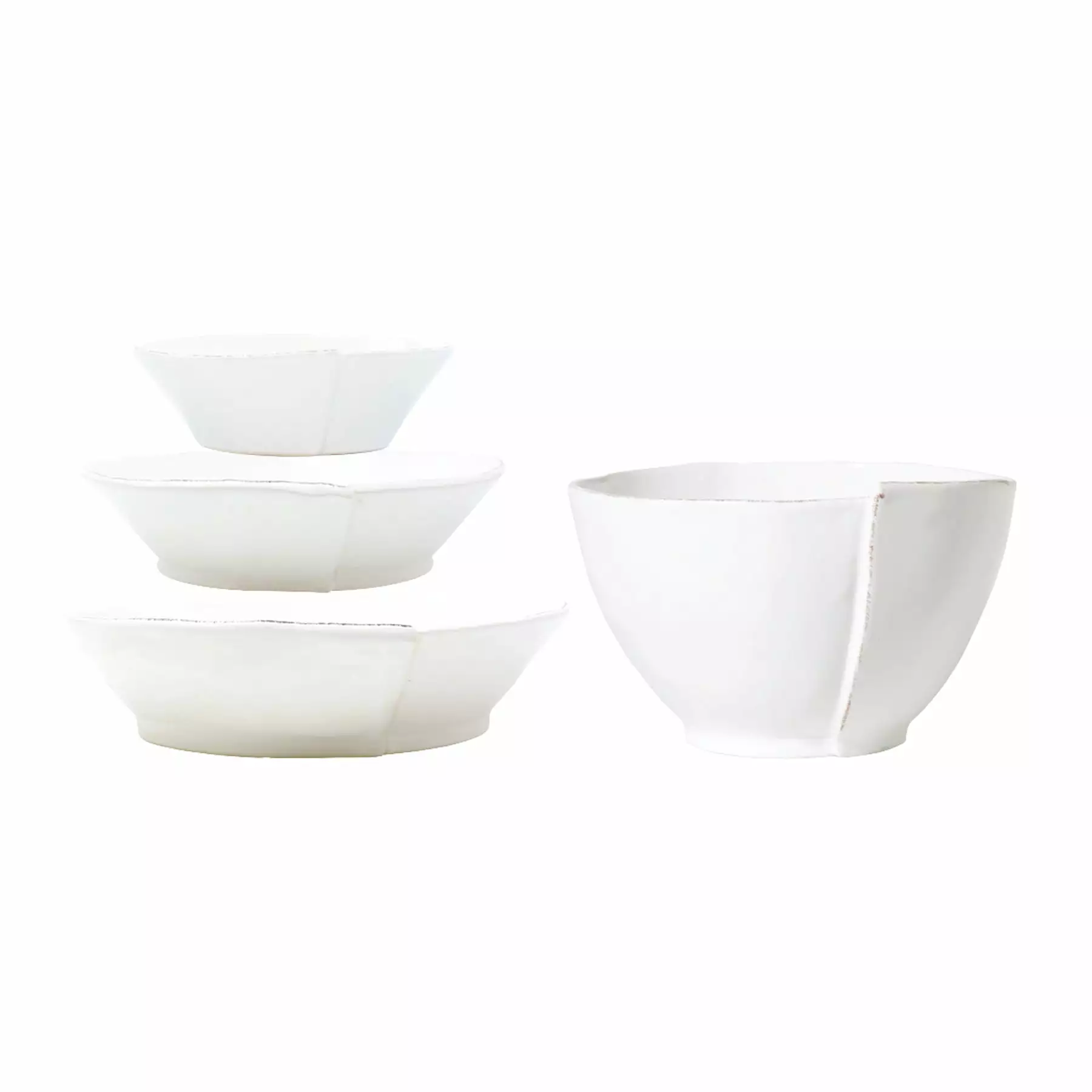 Vietri Lastra White 4-Piece Serving Bowls Set