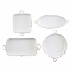 Vietri Lastra White 4-Piece Bakeware Essentials Set