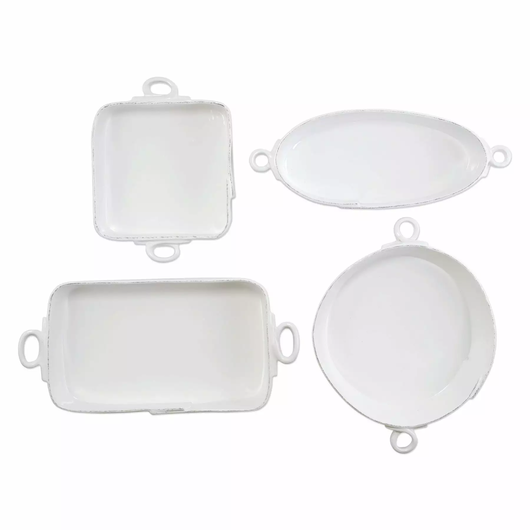 Vietri Lastra White 4-Piece Bakeware Essentials Set