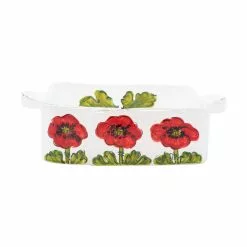 Vietri Lastra Poppy Square Baker