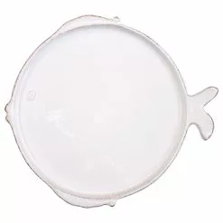 Vietri Melamine Lastra Fish White Dinner Plate