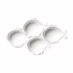 Vietri Melamine Lastra Fish White Four-Part Server