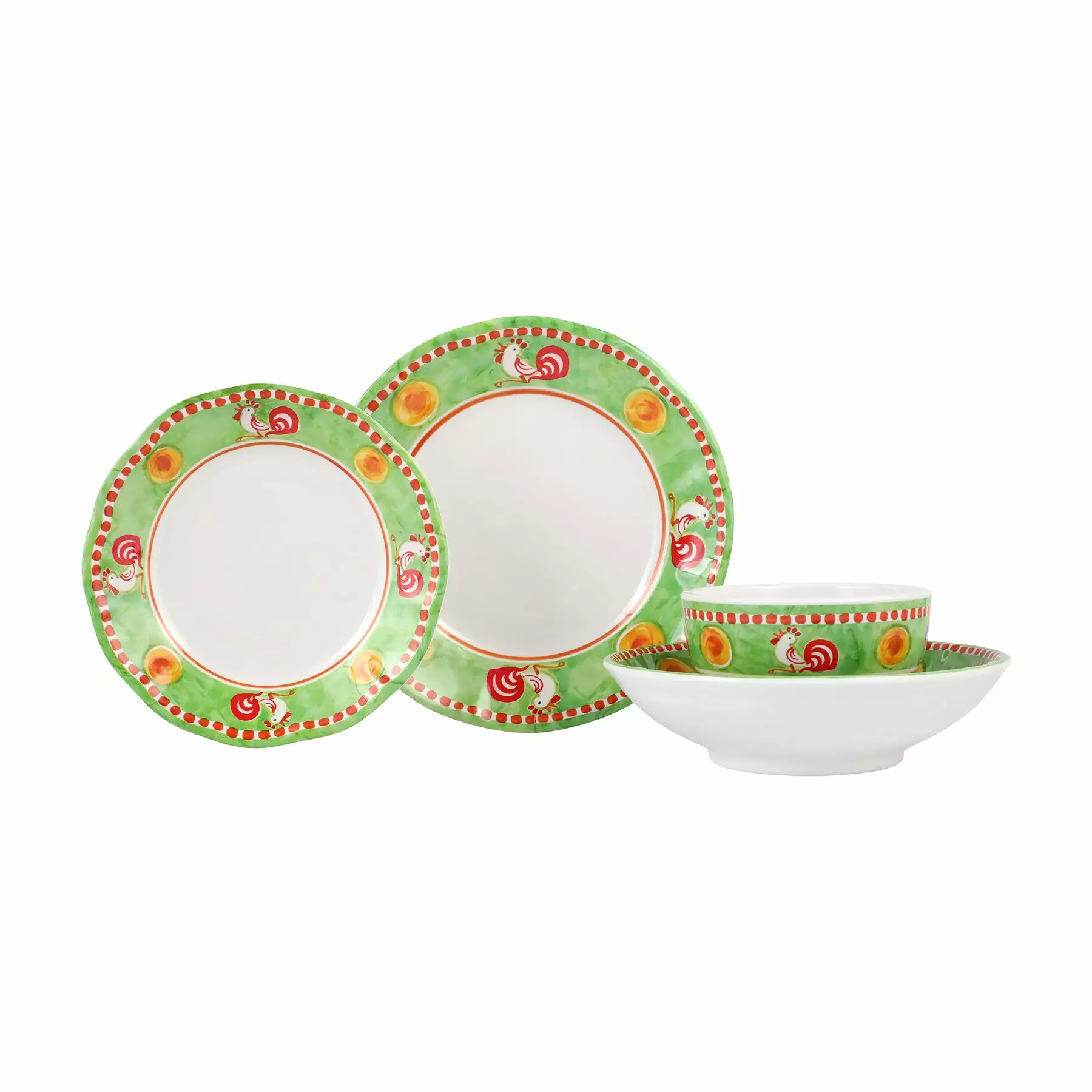 Vietri Melamine Campagna Gallina Four-Piece Place Setting