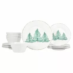 Vietri Melamine Lastra Holiday Twelve-Piece Place Setting