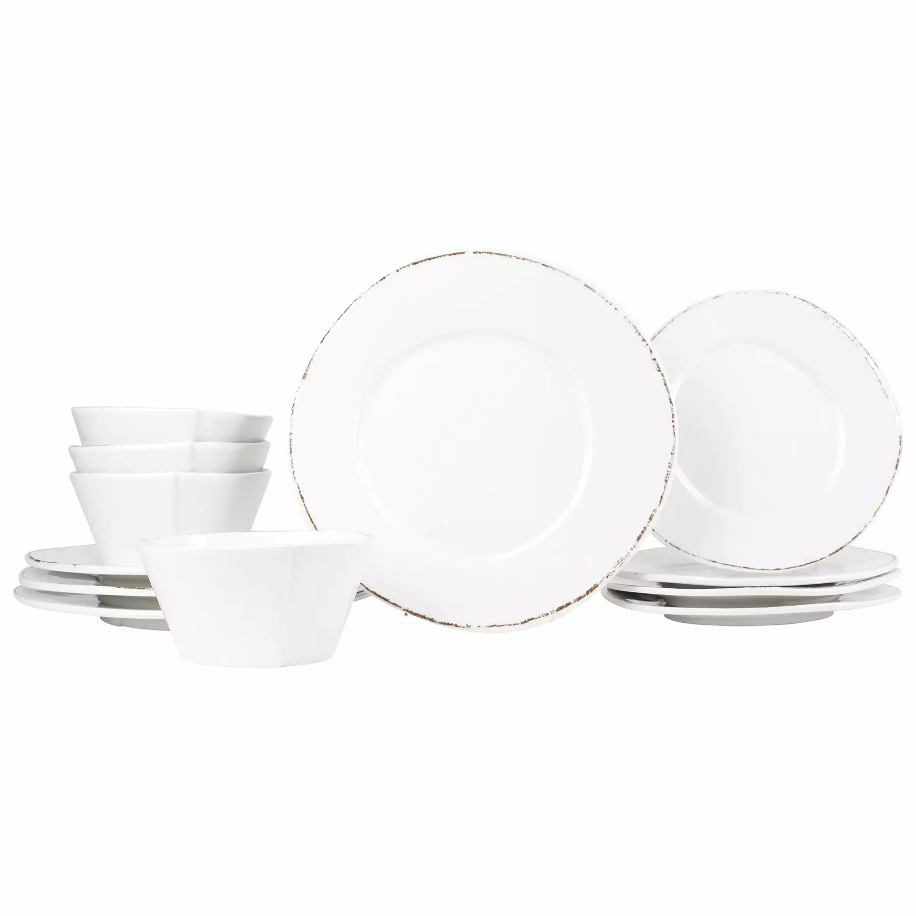Vietri Melamine Lastra White Twelve-Piece Place Setting