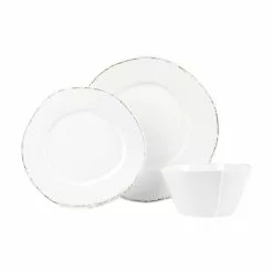 Vietri Melamine Lastra White Three-Piece Place Setting